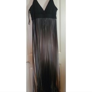 Black evening dress with gray & silver bottom